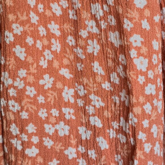 NWOT Floral Print Mini Skirt XL Smocked Waist Cottagecore BOHO Hippie Rose - Picture 4 of 9